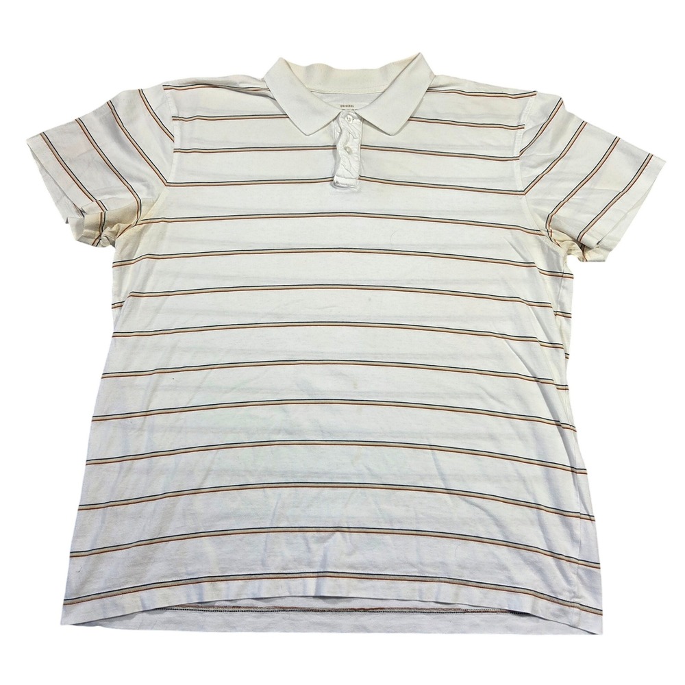 Aeropostale Y2k Striped Polo Shirt Mens XL Short Sleeve Casual 2000s Skater Punk
